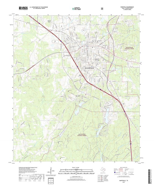 Huntsville Texas US Topo Map Image
