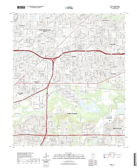 Hurst Texas US Topo Map Image