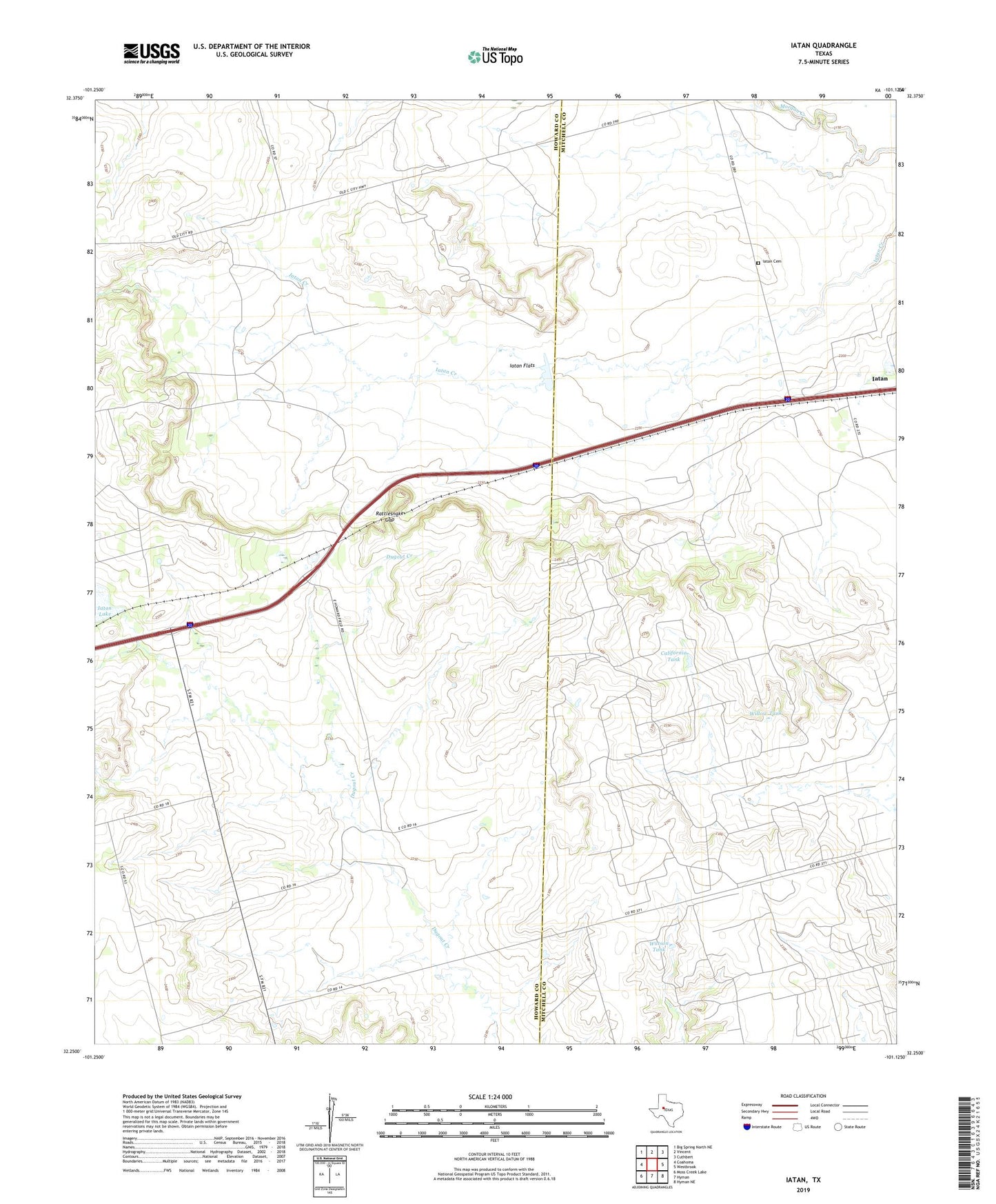 Iatan Texas US Topo Map Image