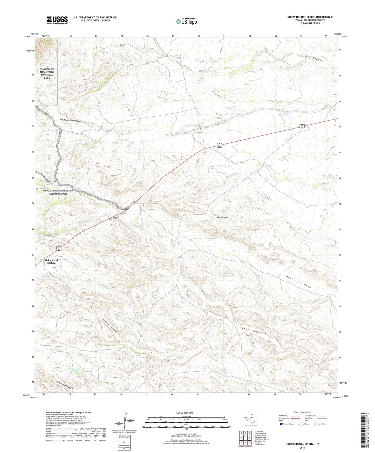 Independence Spring Texas US Topo Map Image