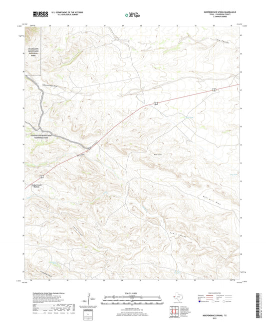 Independence Spring Texas US Topo Map Image