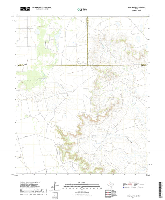 Indian Canyon NE Texas US Topo Map Image