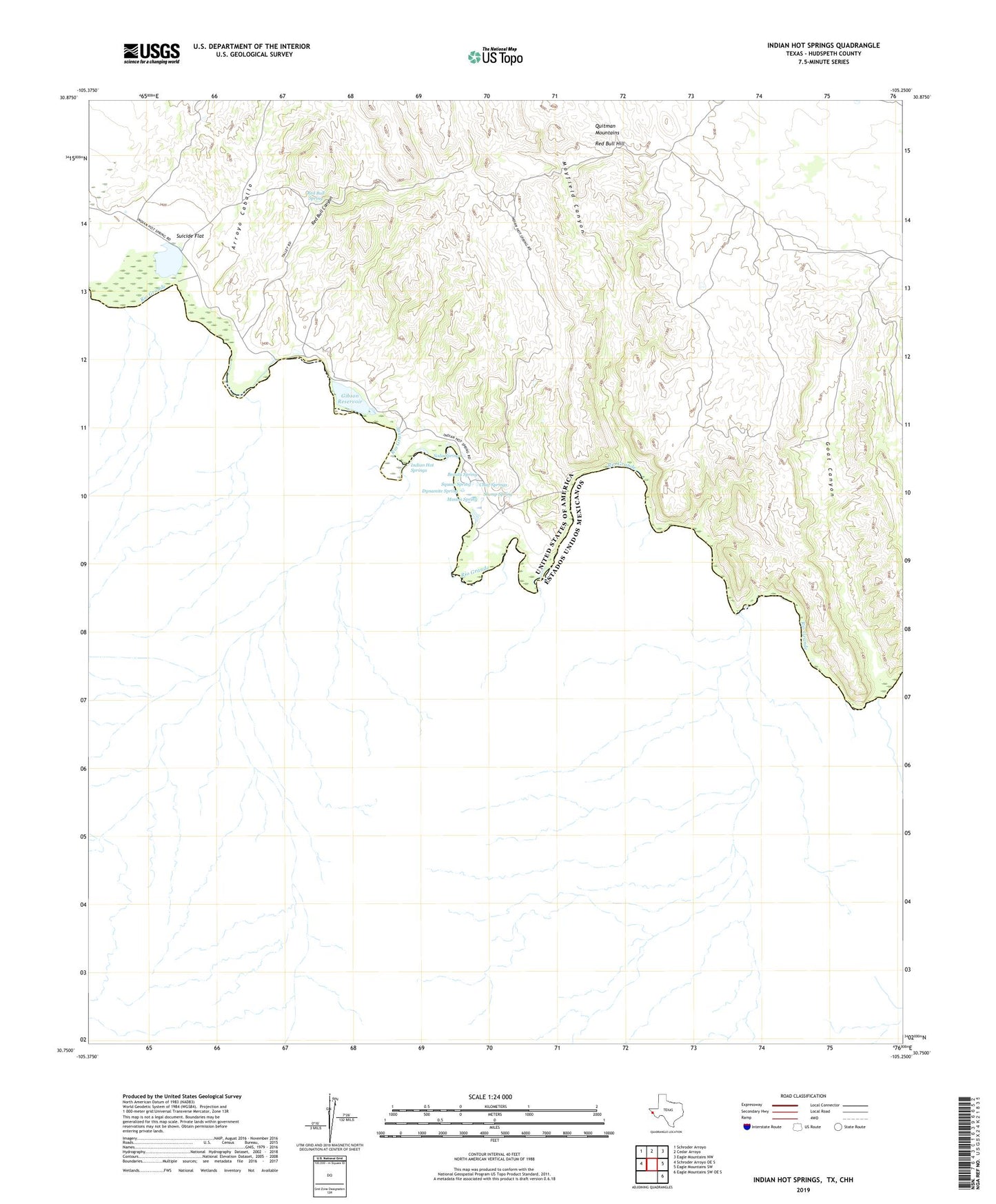 Indian Hot Springs Texas US Topo Map Image