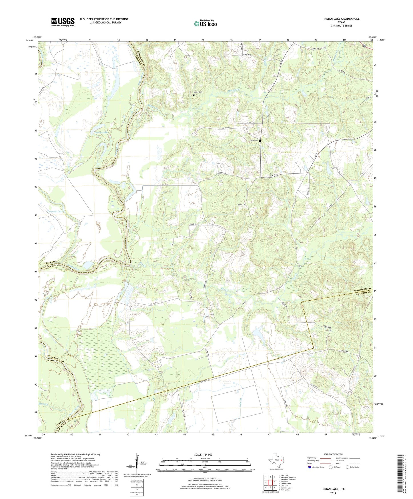 Indian Lake Texas US Topo Map Image
