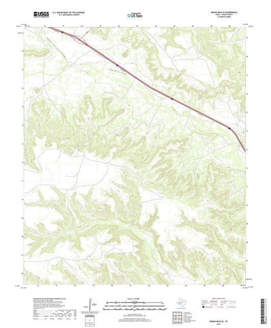Indian Mesa SE Texas US Topo Map Image