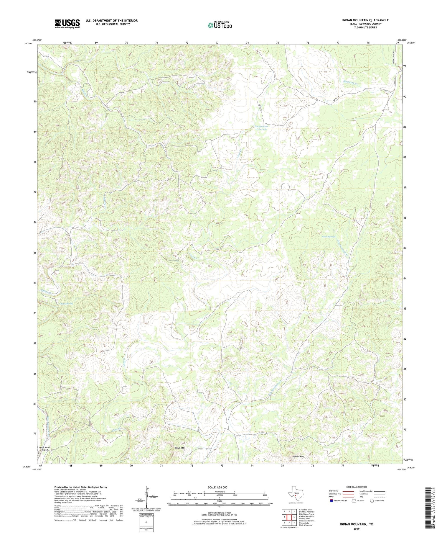 Indian Mountain Texas US Topo Map Image