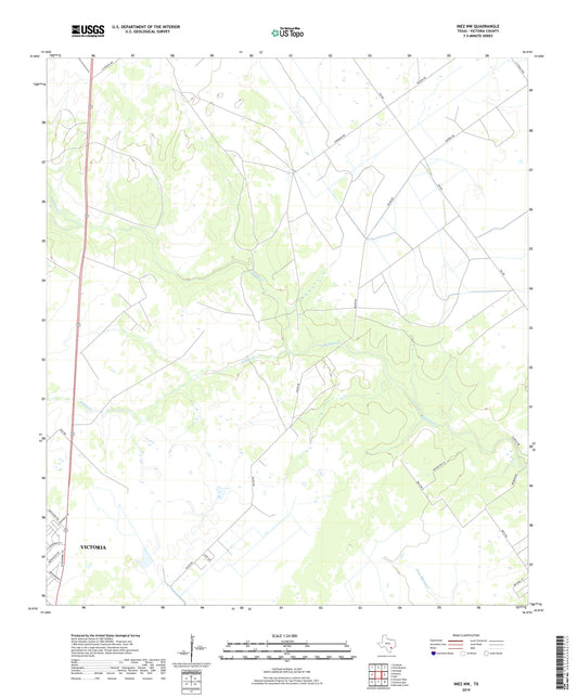 Inez NW Texas US Topo Map Image