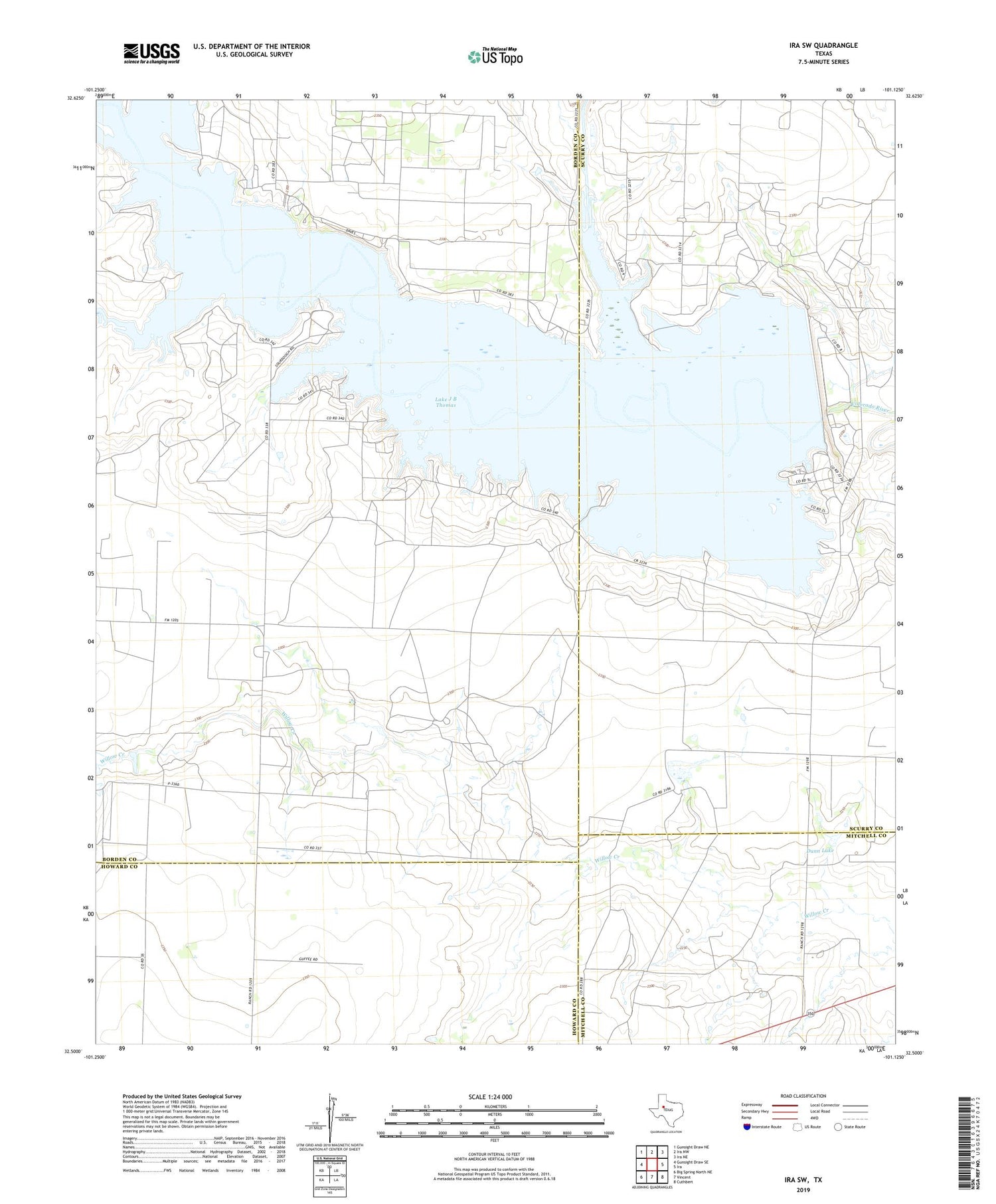 Ira SW Texas US Topo Map Image
