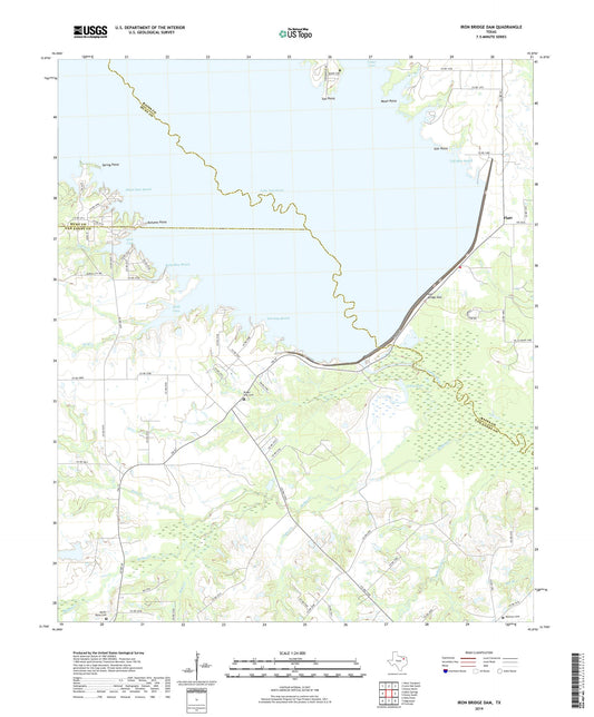 Iron Bridge Dam Texas US Topo Map Image