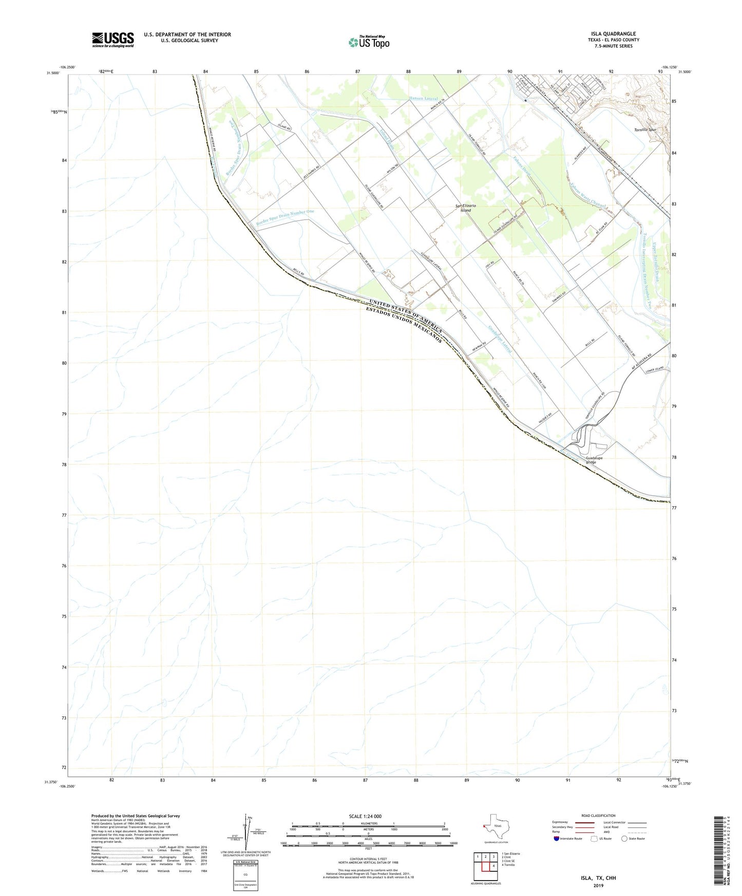 Isla Texas US Topo Map Image