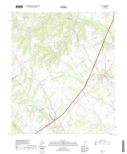 Italy Texas US Topo Map Image