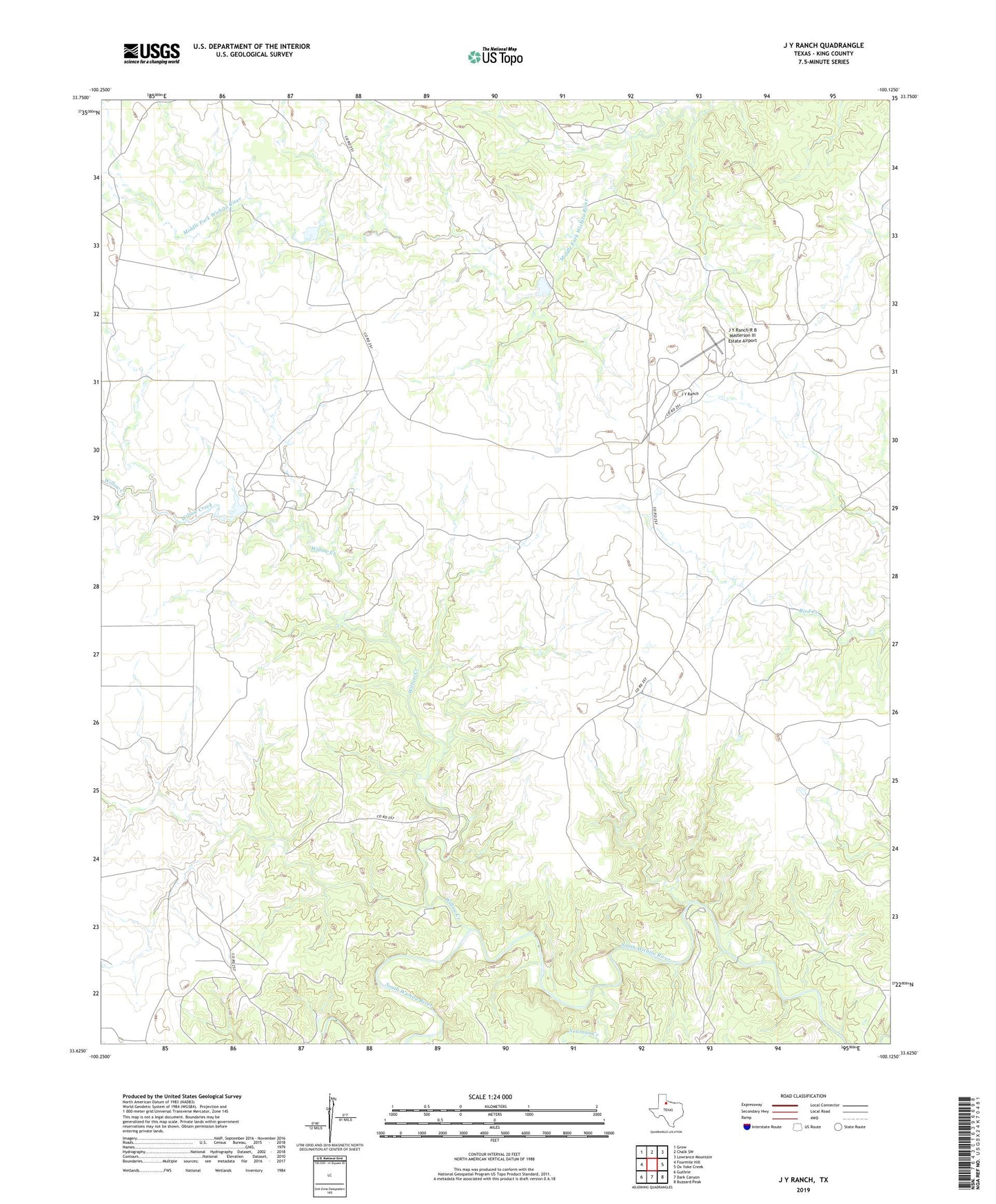J Y Ranch Texas US Topo Map Image