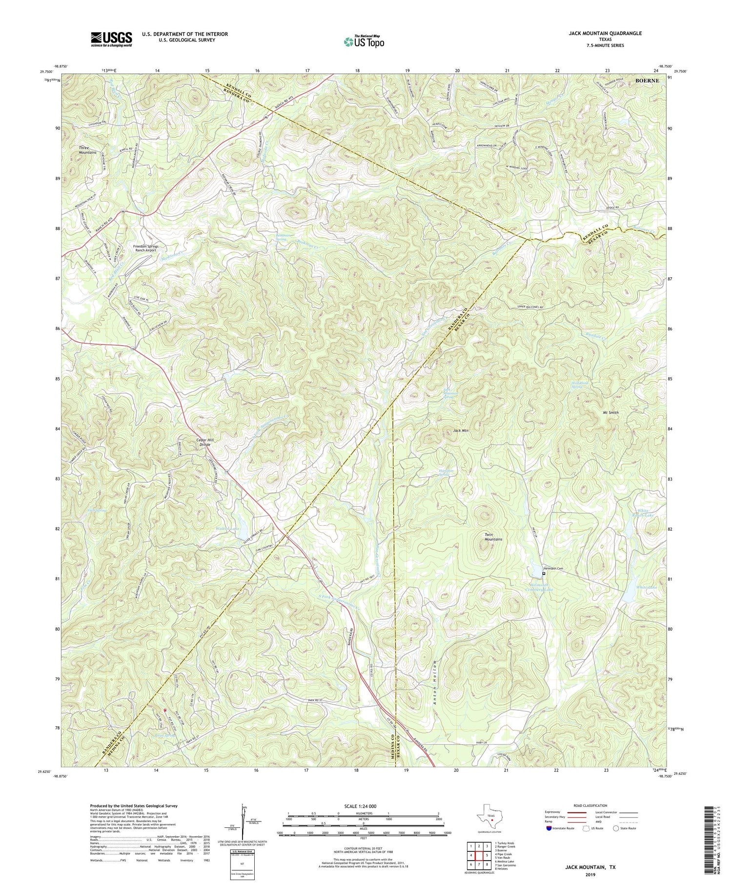 Jack Mountain Texas US Topo Map Image