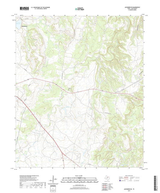 Jacksboro NE Texas US Topo Map Image