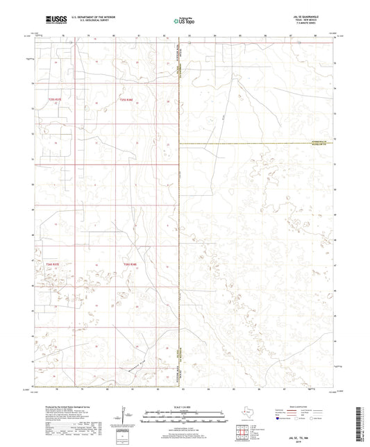 Jal SE Texas US Topo Map Image