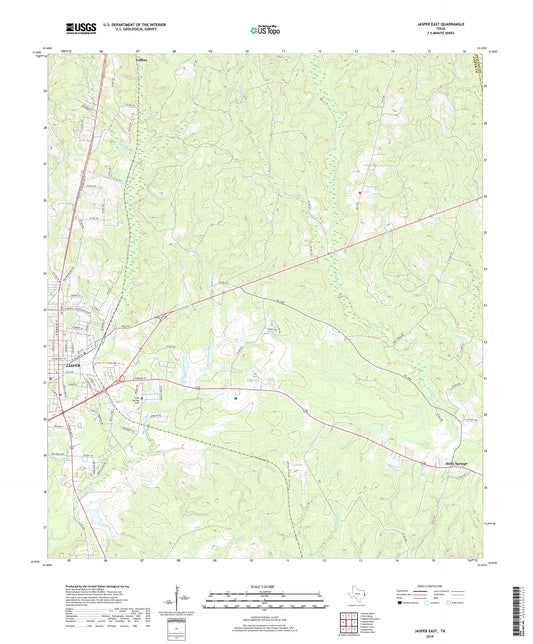 Jasper East Texas US Topo Map Image