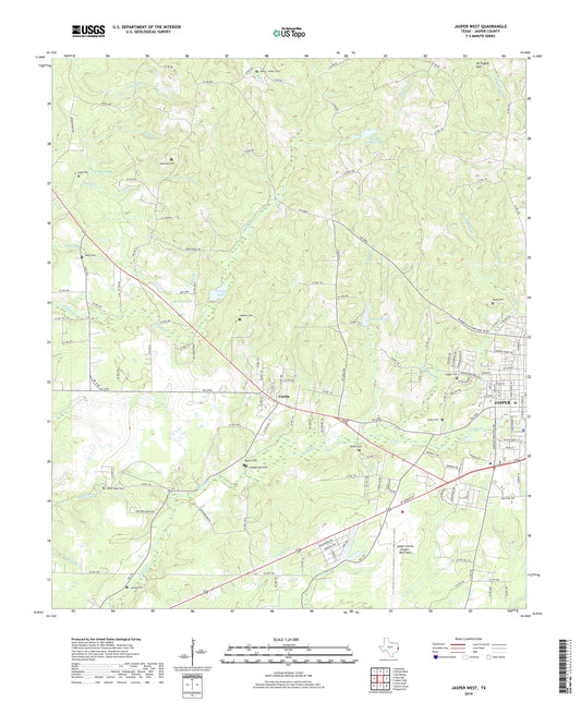 Jasper West Texas US Topo Map Image