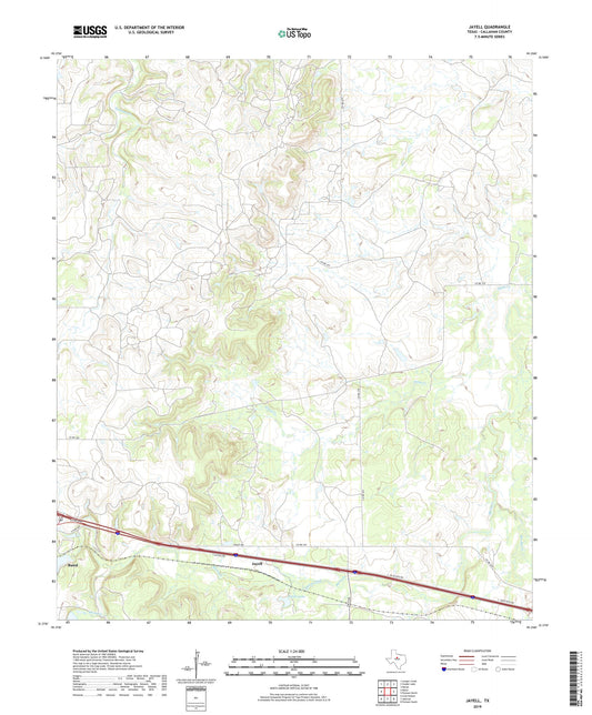 Jayell Texas US Topo Map Image