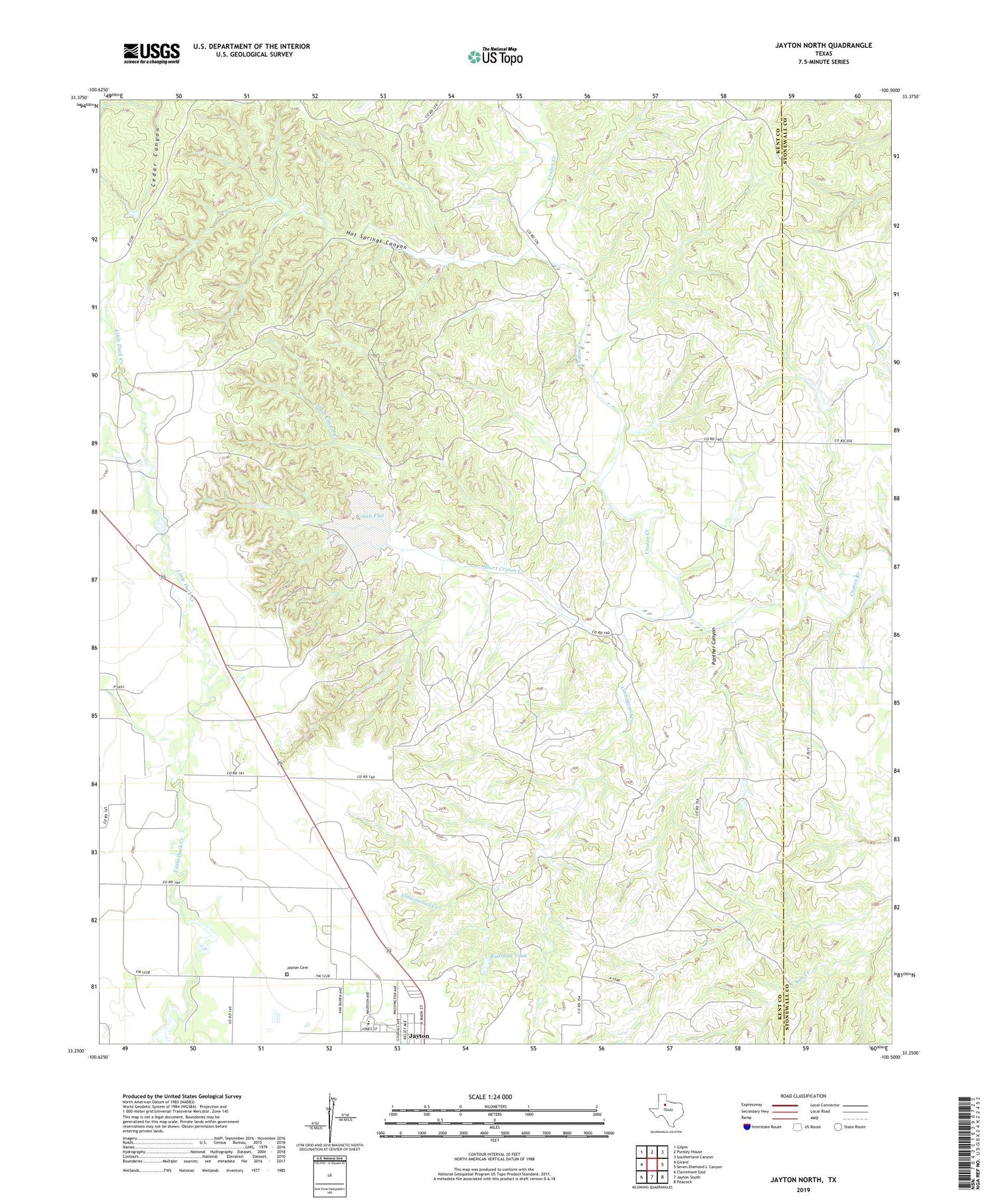 Jayton North Texas US Topo Map Image