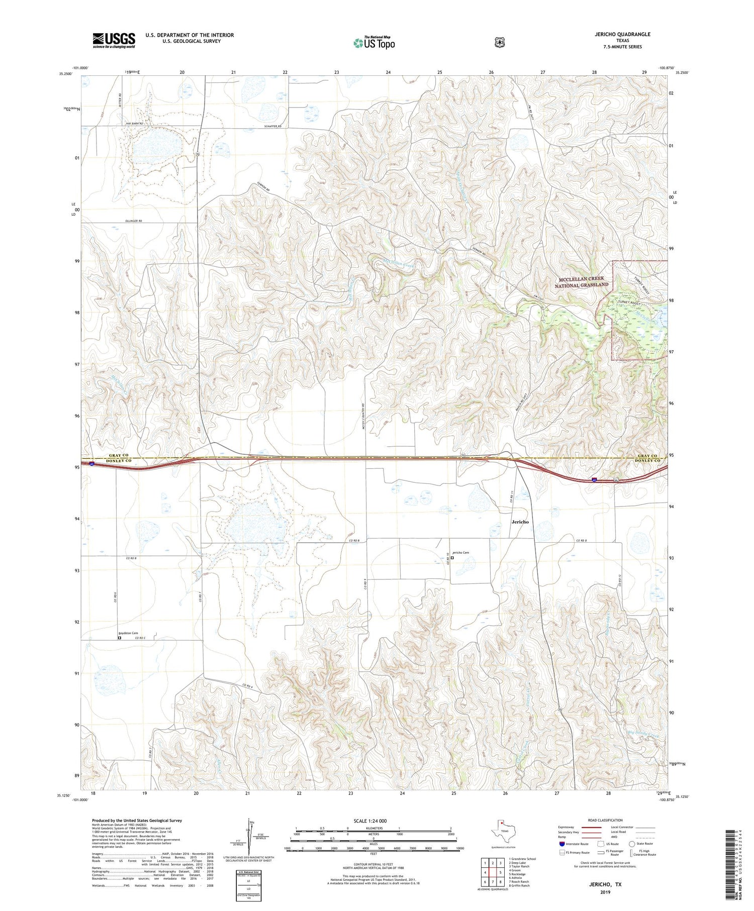Jericho Texas US Topo Map Image