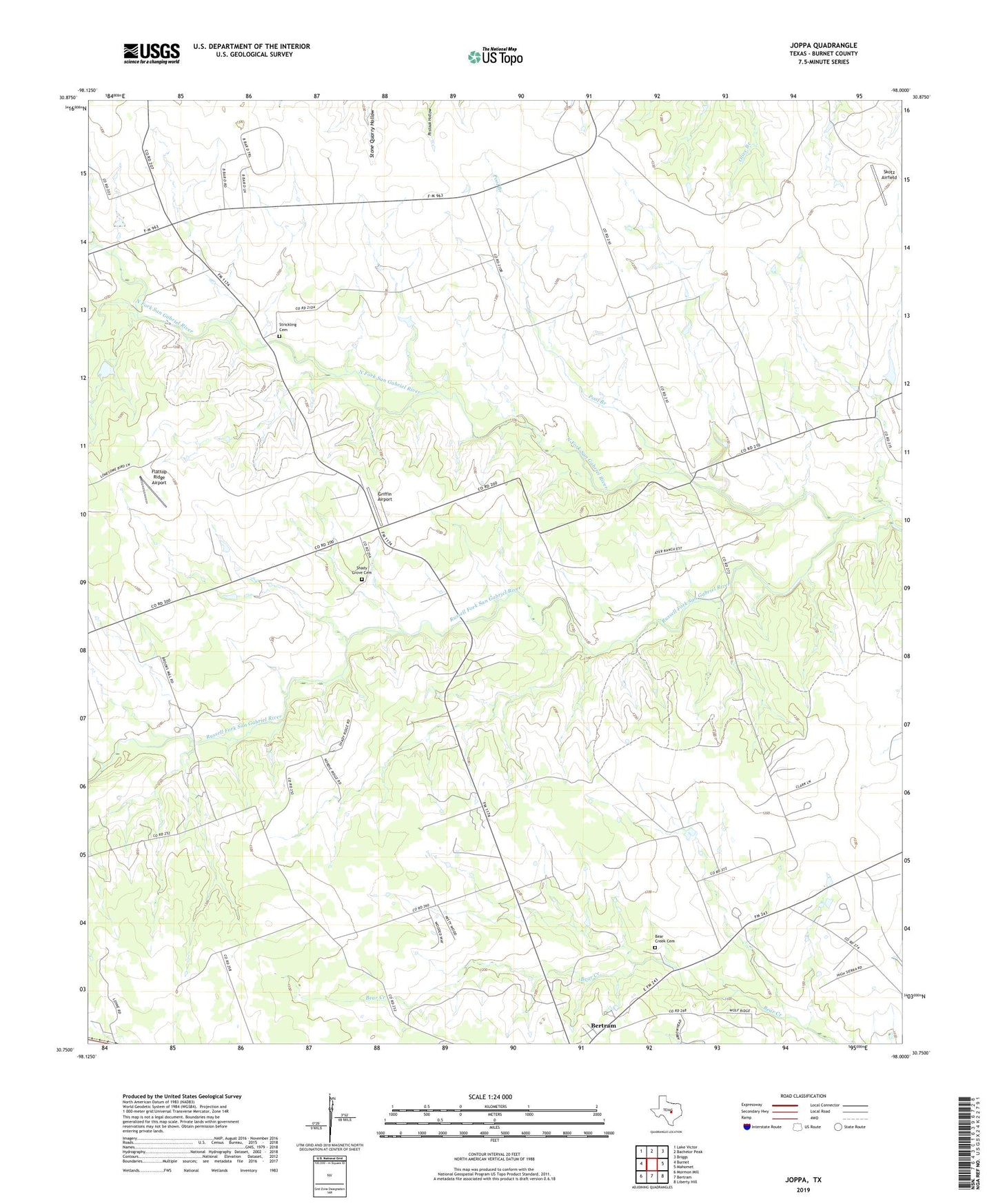 Joppa Texas US Topo Map Image