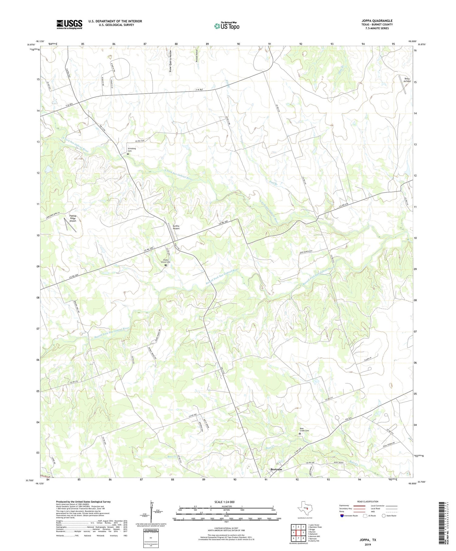 Joppa Texas US Topo Map Image