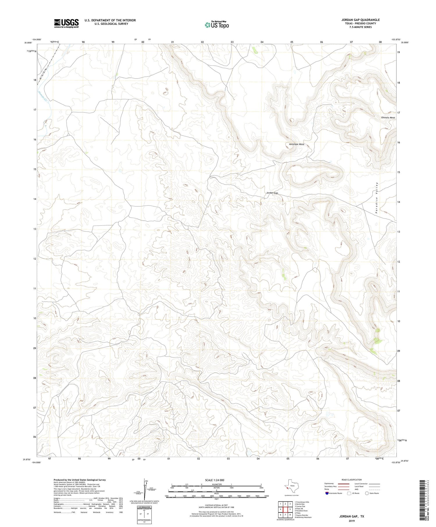 Jordan Gap Texas US Topo Map Image