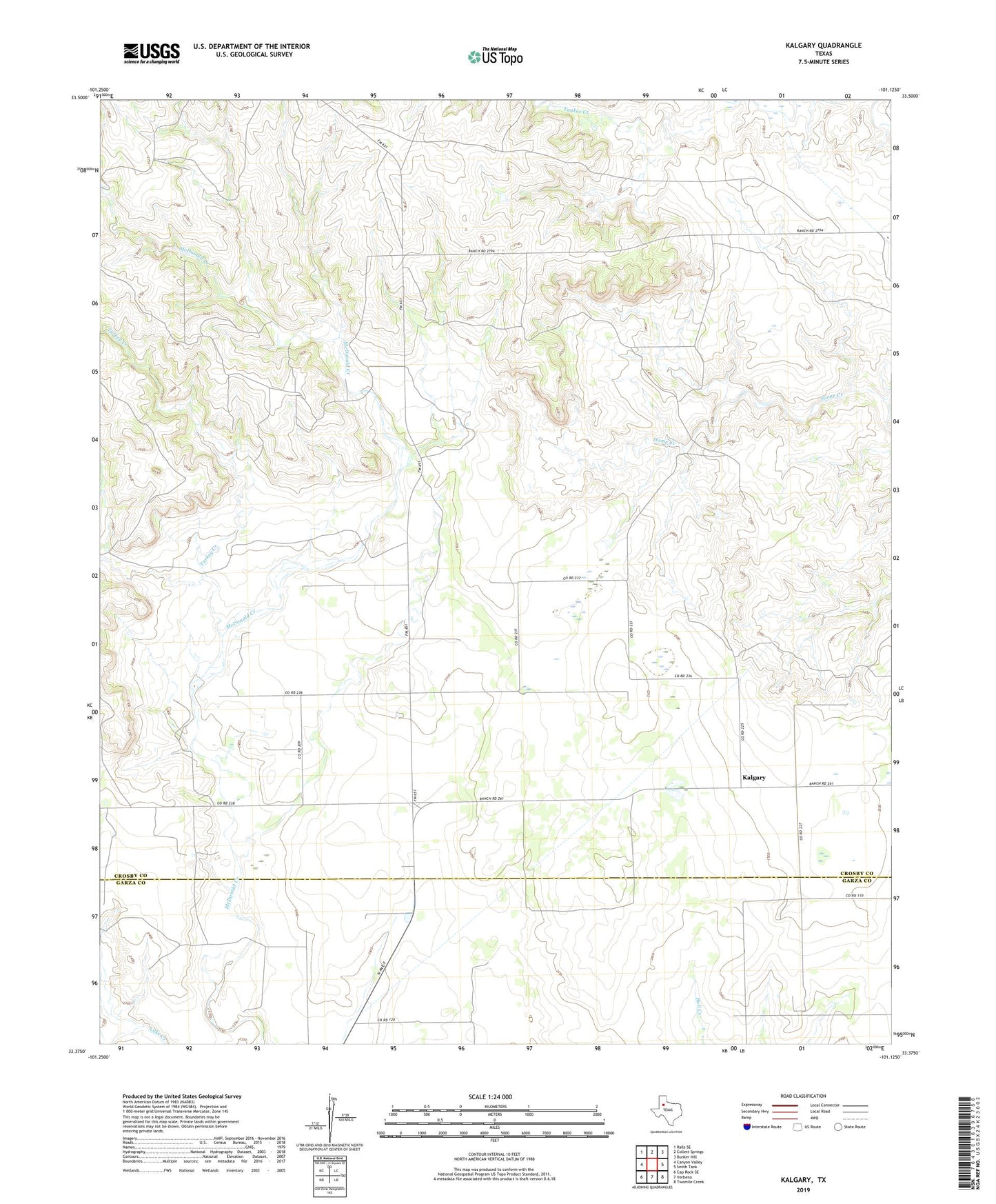 Kalgary Texas US Topo Map Image