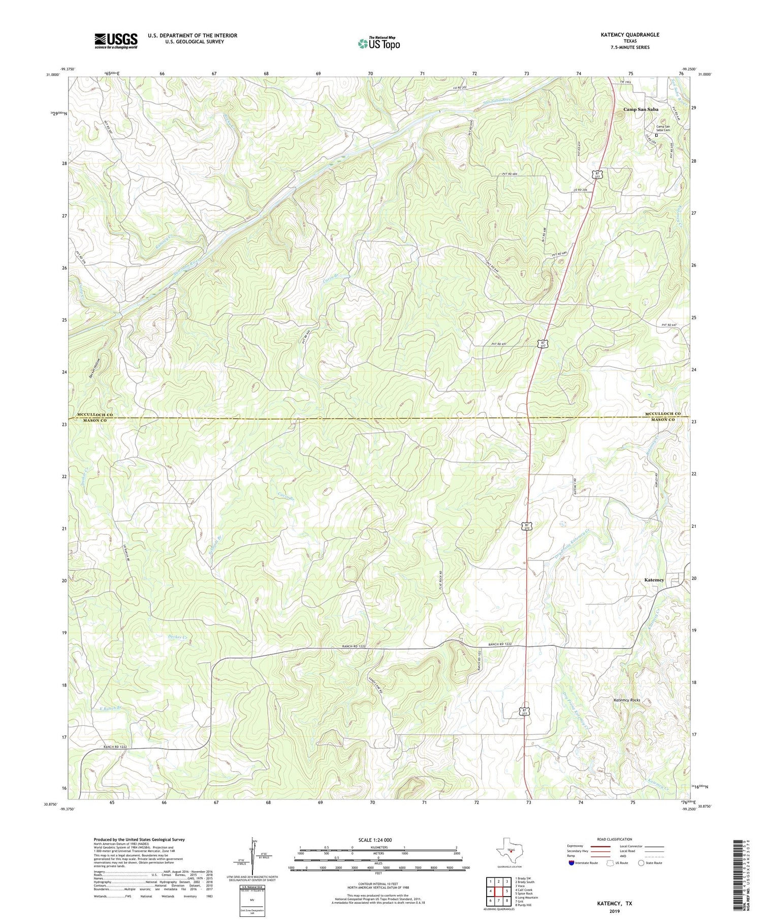 Katemcy Texas US Topo Map Image