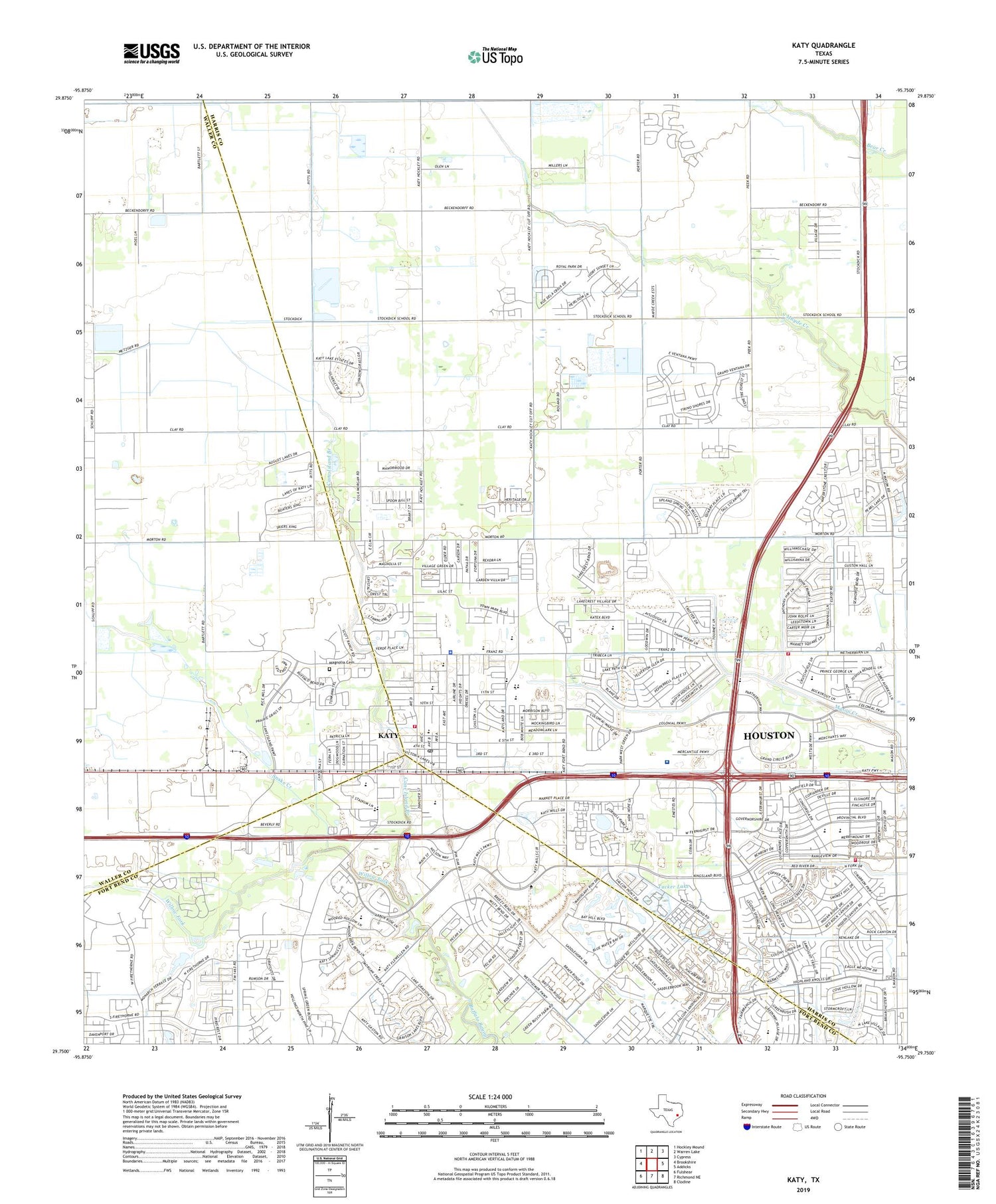 Katy Texas US Topo Map Image