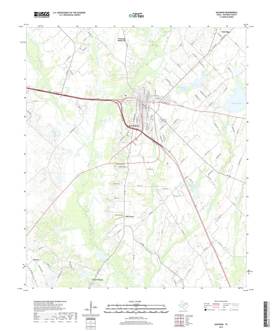 Kaufman Texas US Topo Map Image