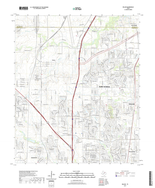 Keller Texas US Topo Map Image