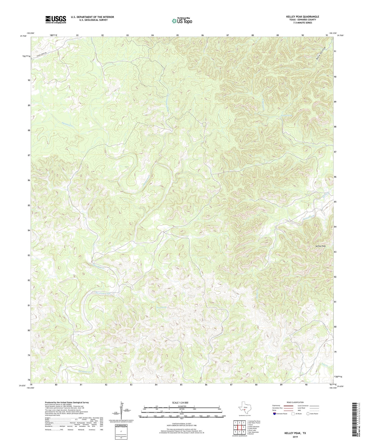 Kelley Peak Texas US Topo Map Image