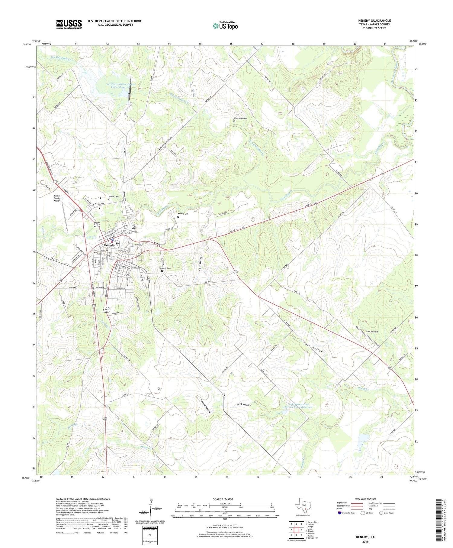Kenedy Texas US Topo Map Image