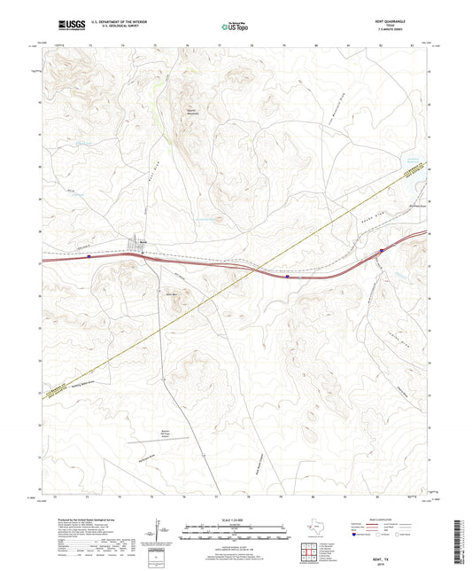 Kent Texas US Topo Map Image