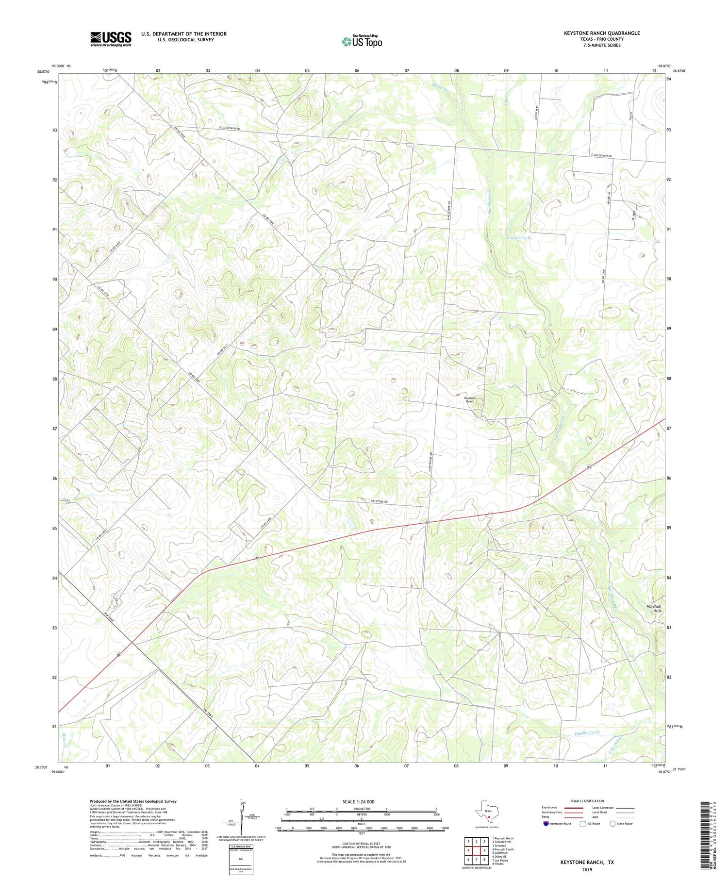 Keystone Ranch Texas US Topo Map Image