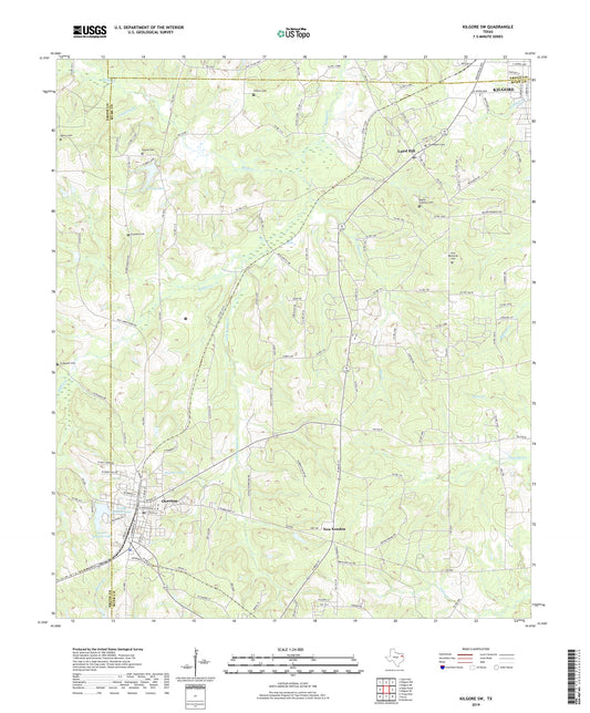 Kilgore SW Texas US Topo Map Image