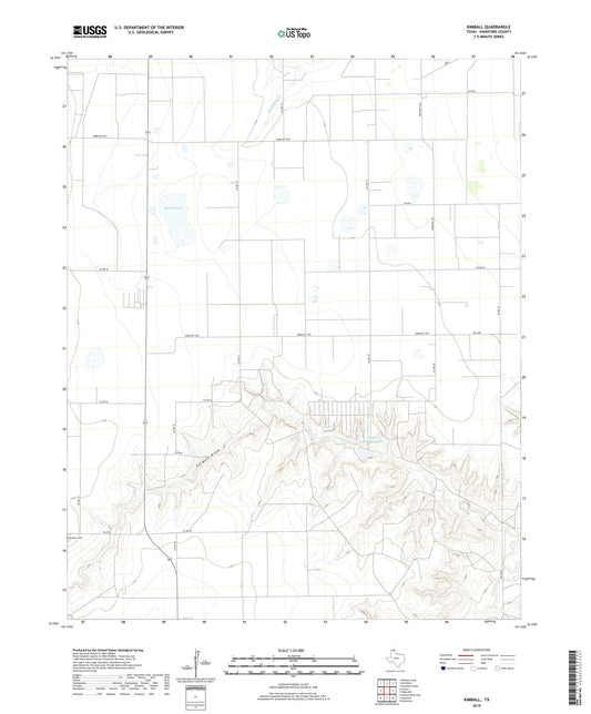 Kimball Texas US Topo Map Image
