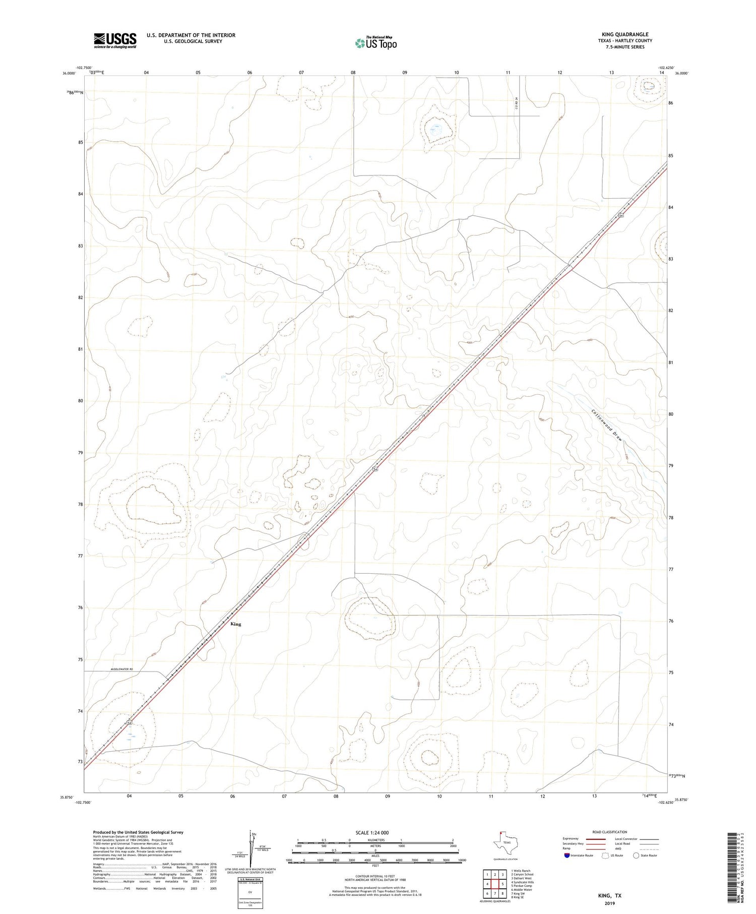 King Texas US Topo Map Image
