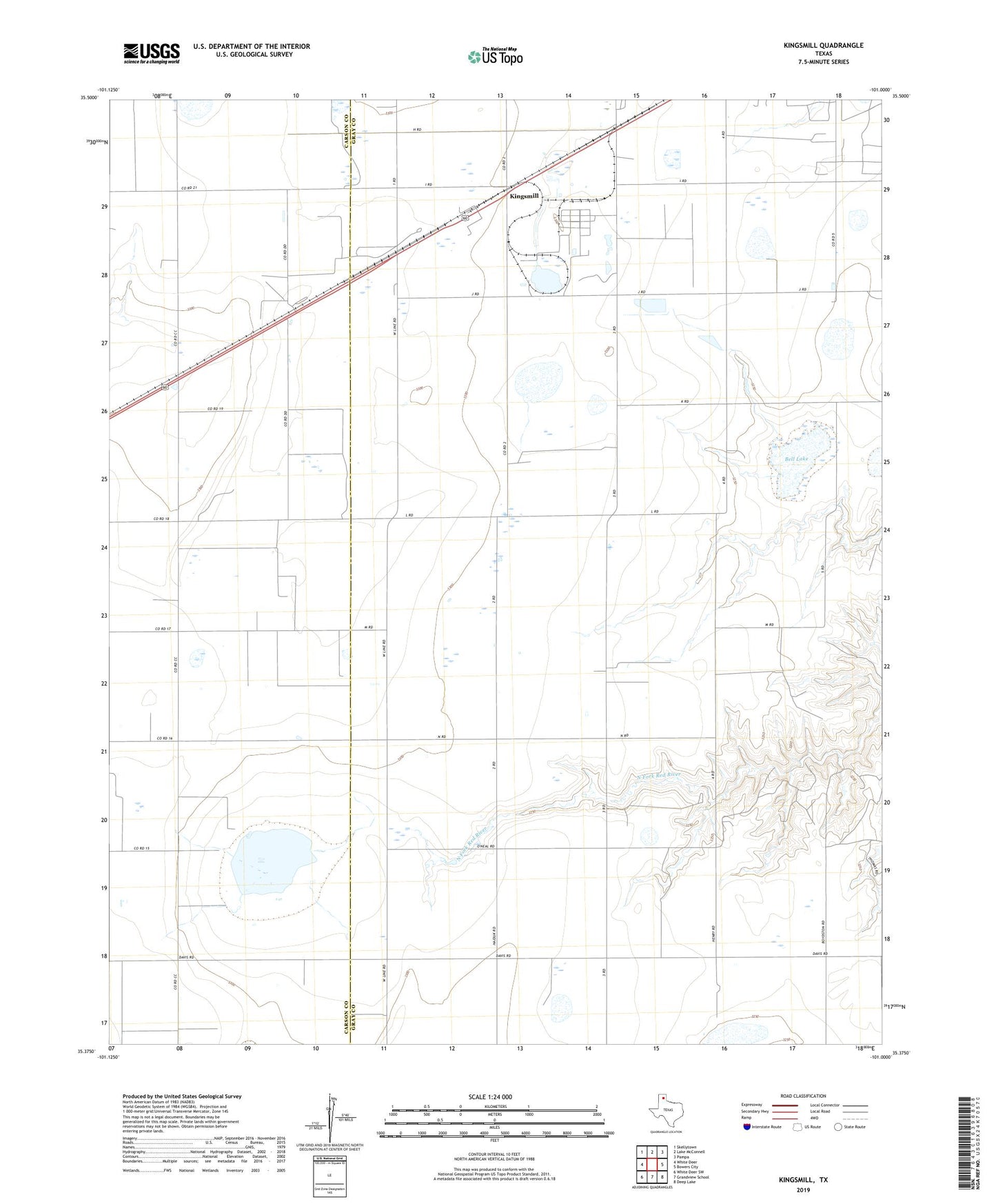 Kingsmill Texas US Topo Map Image