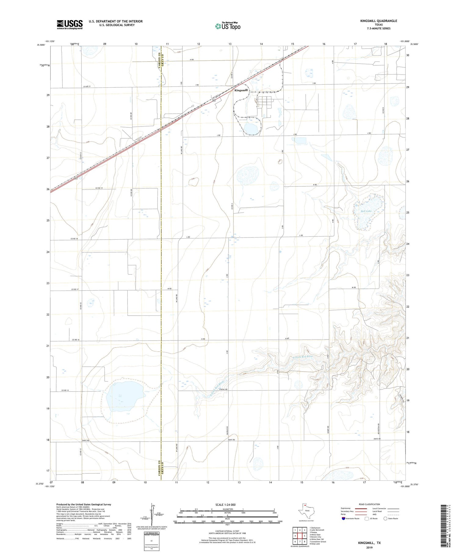 Kingsmill Texas US Topo Map Image
