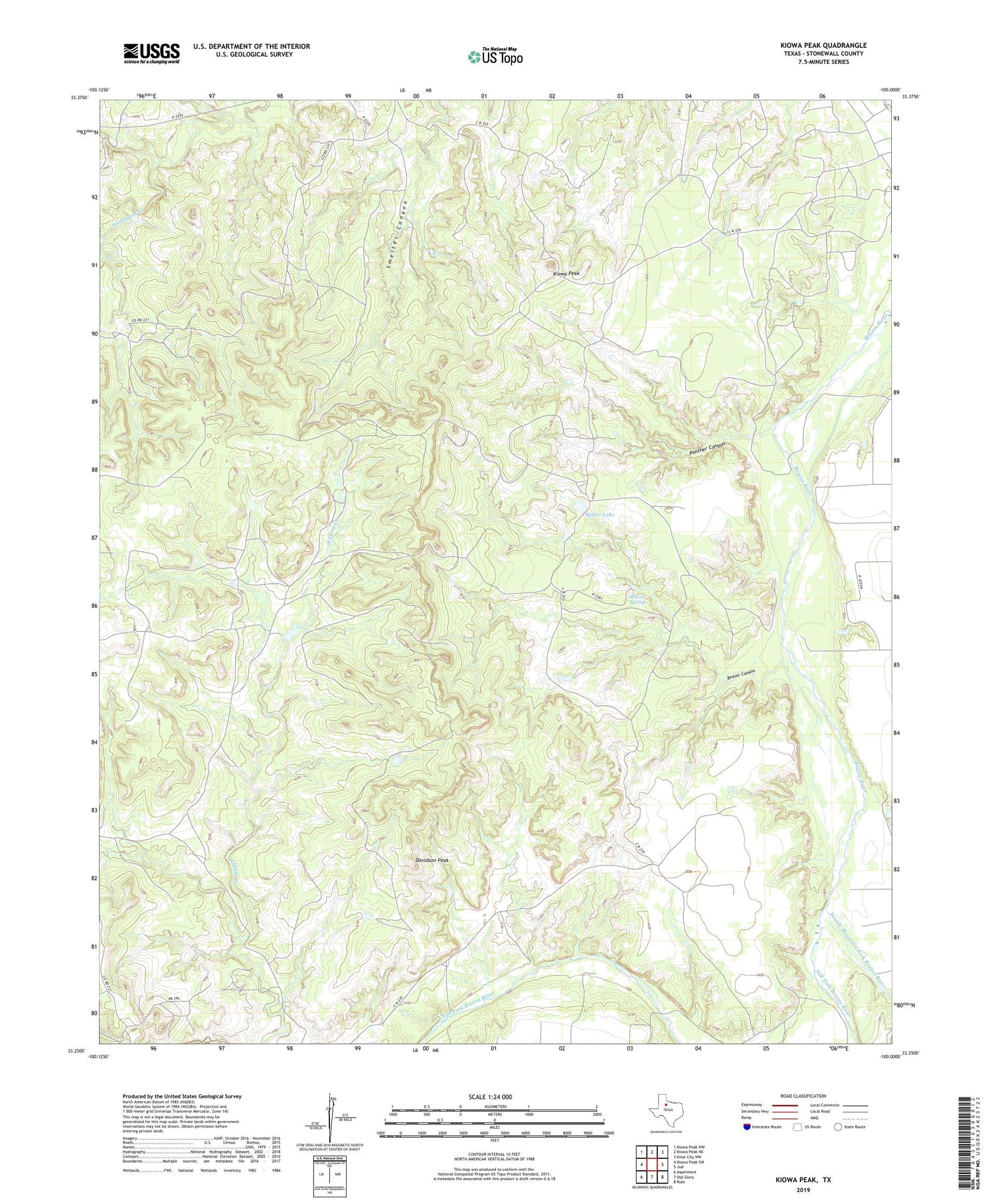 Kiowa Peak Texas US Topo Map Image