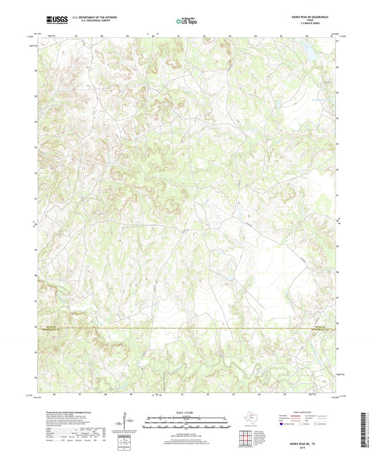 Kiowa Peak NE Texas US Topo Map Image