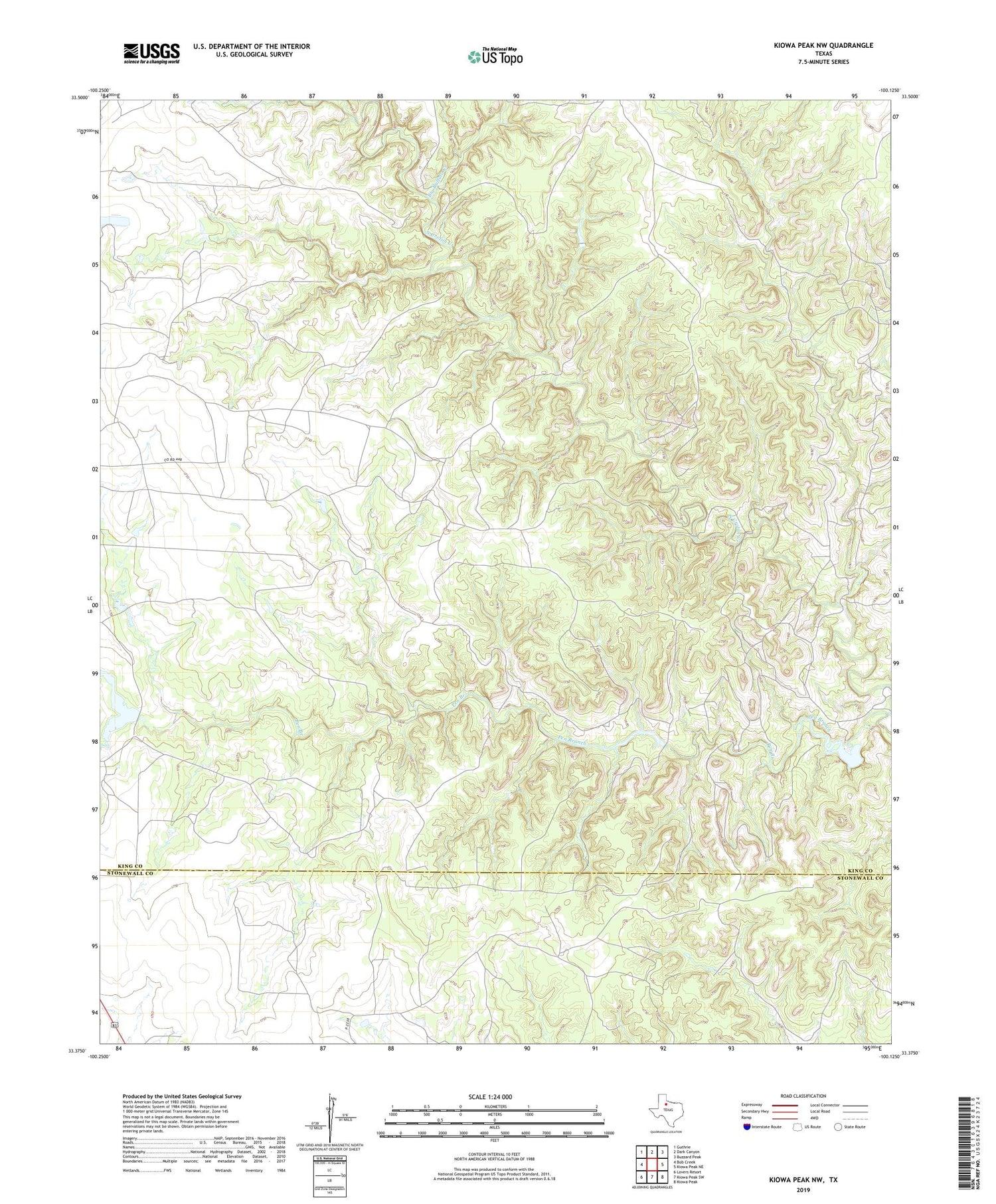 Kiowa Peak NW Texas US Topo Map Image