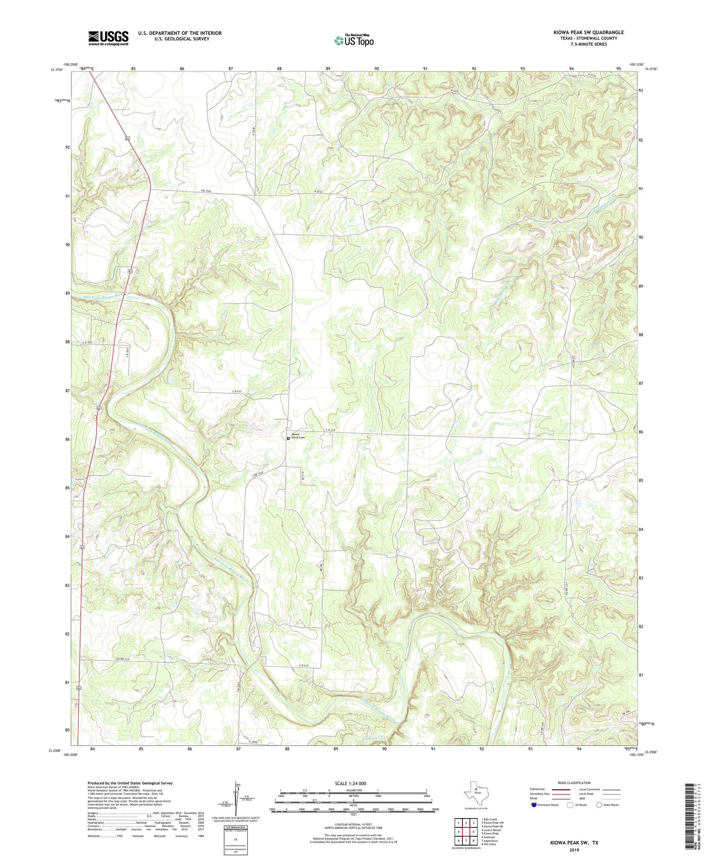 Kiowa Peak SW Texas US Topo Map Image