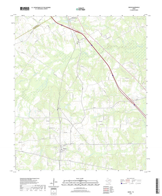 Kirvin Texas US Topo Map Image