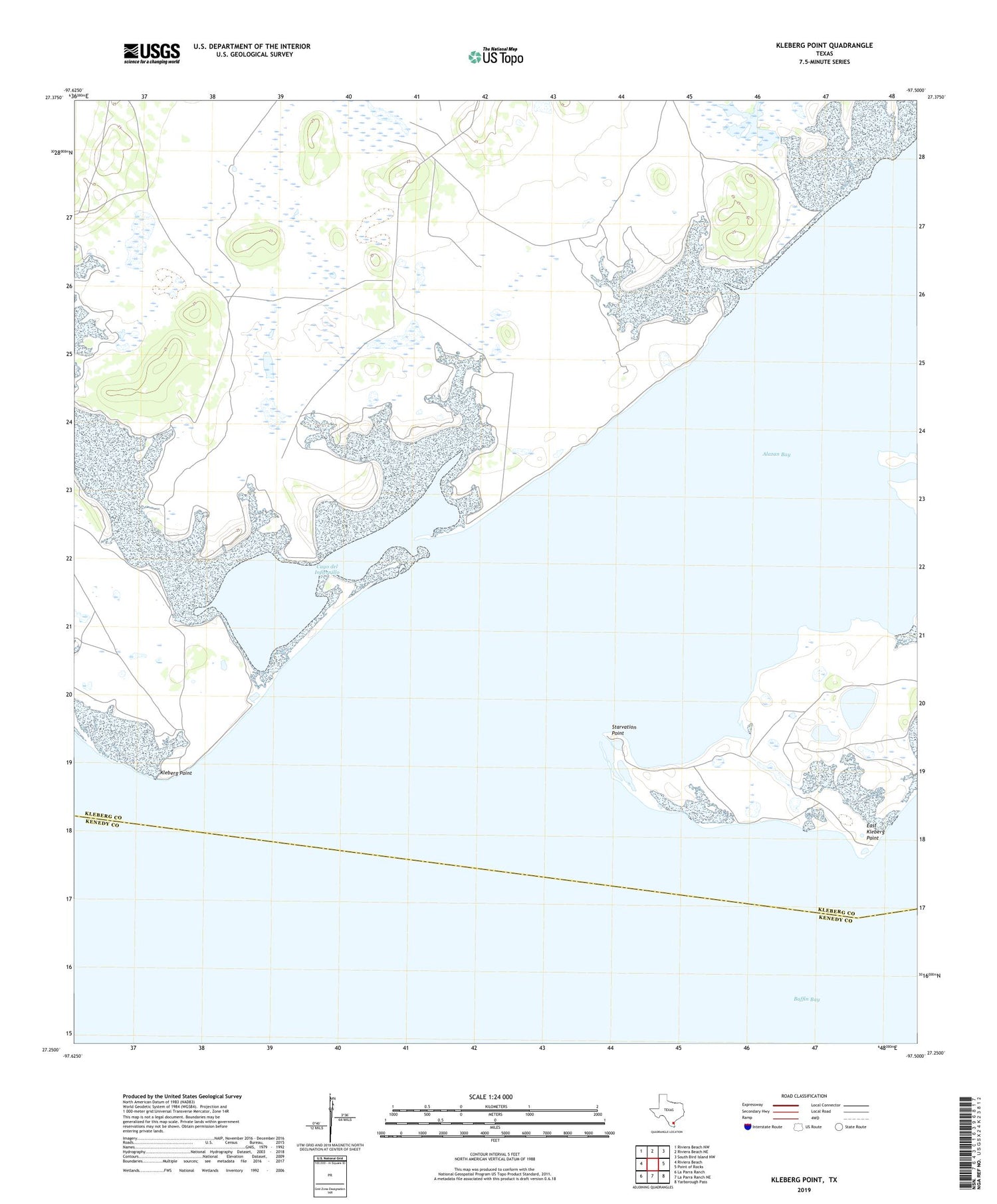 Kleberg Point Texas US Topo Map Image