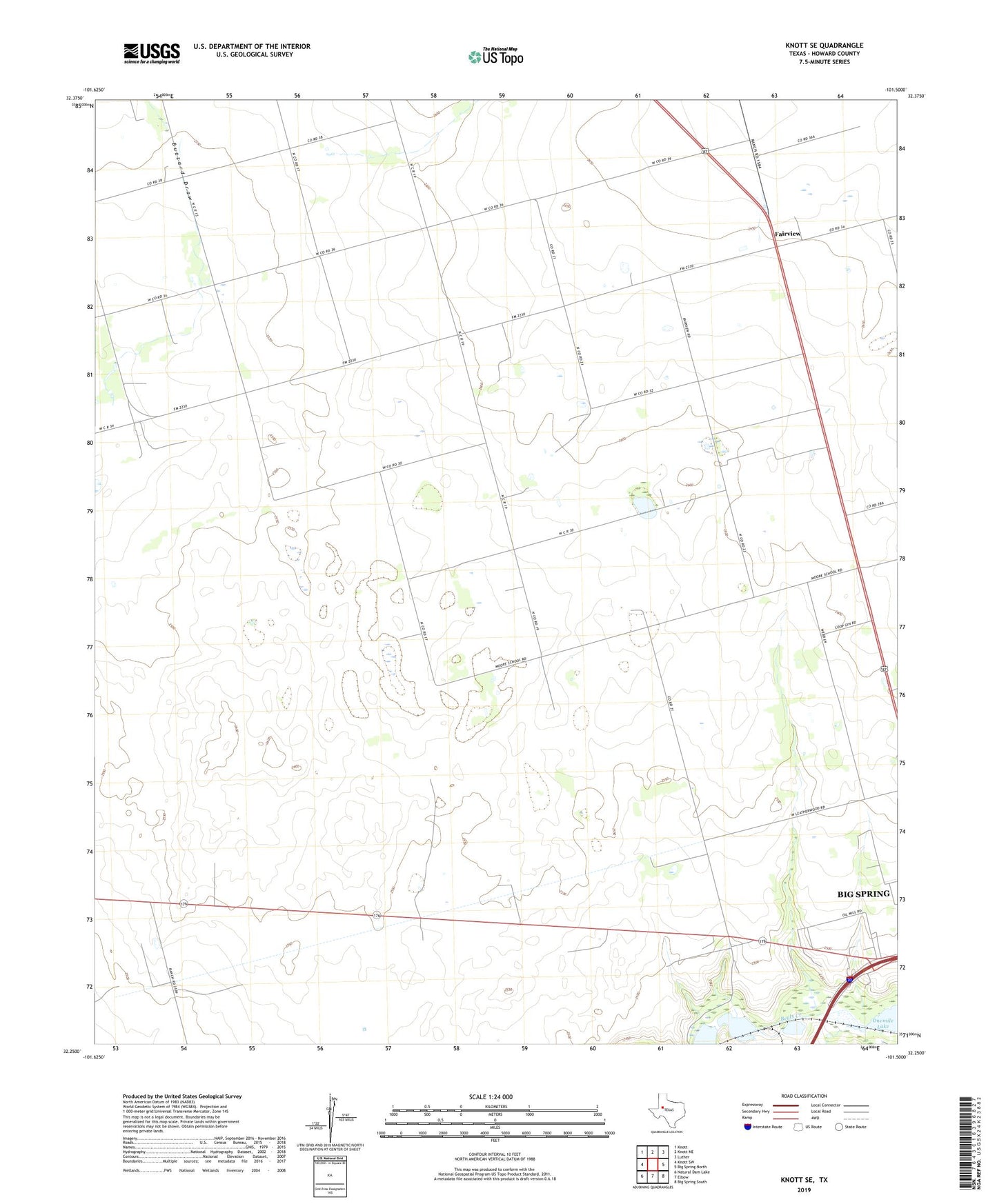 Knott SE Texas US Topo Map Image