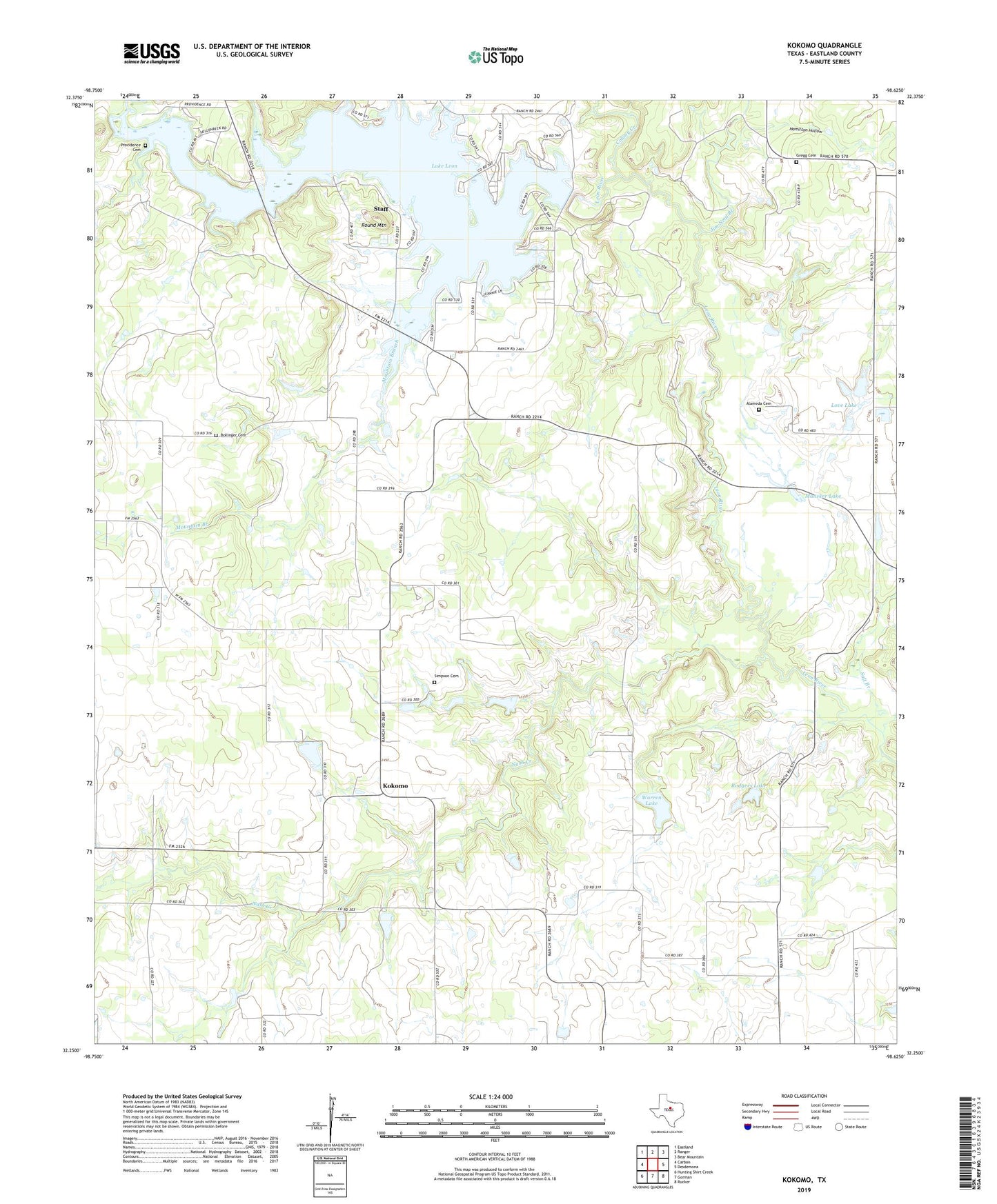 Kokomo Texas US Topo Map Image
