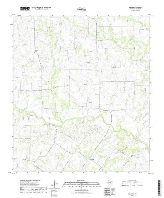 Komensky Texas US Topo Map Image